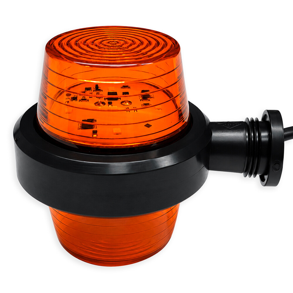 Фонарь габаритный рог LED желто-желтый 107мм 12/24V HORPOL