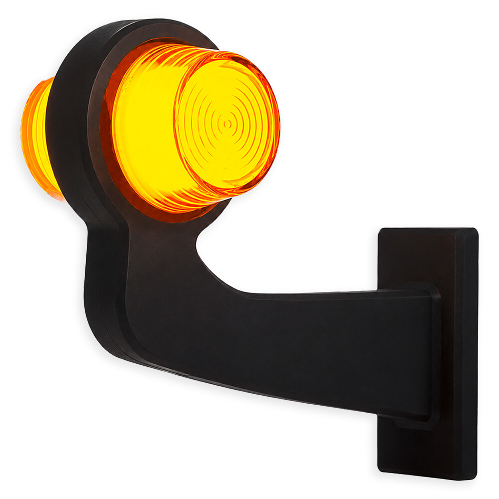 Ліхтар габаритний ріг NEON кривий жовто-жовтий 192,5мм 12/24V HORPOL