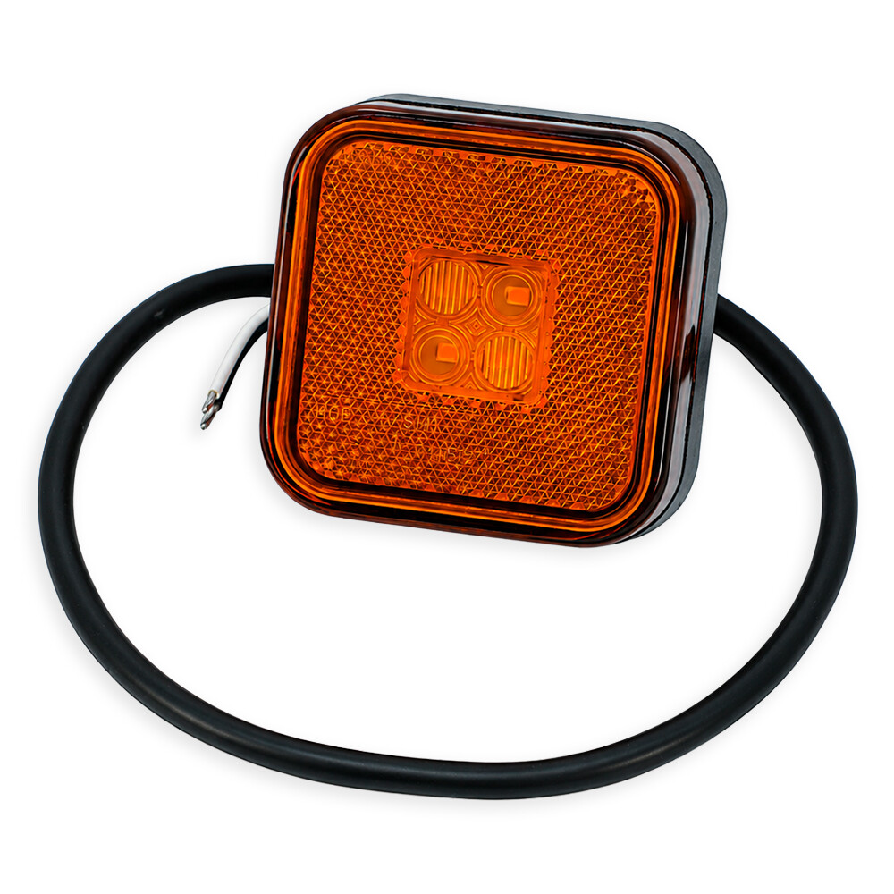 Фонарь габаритный 65*65 желтый (LED) HORPOL