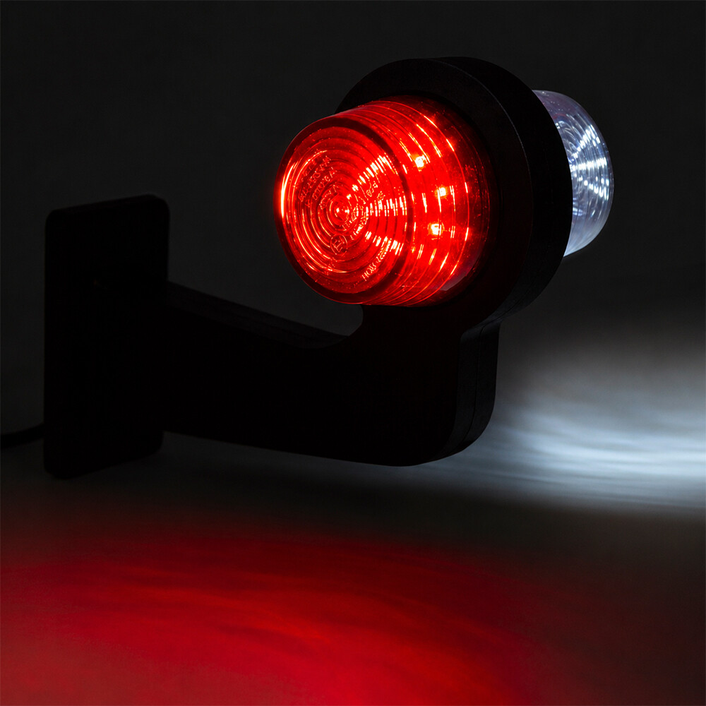 Фонарь габаритный рог LED кривой, красно-белый, 12/24V «GRAPHITE», правый (HORPOL) Фонарь габаритный рог LED кривой, красно-белый, 12/24V «GRAPHITE», правый (HORPOL)