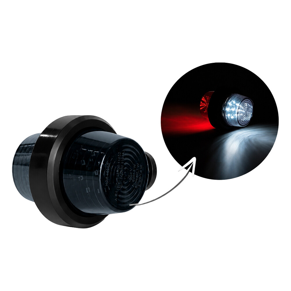 Ліхтар габаритний ріг LED, червоно-білий, 12/24V «GRAPHITE» (HORPOL)