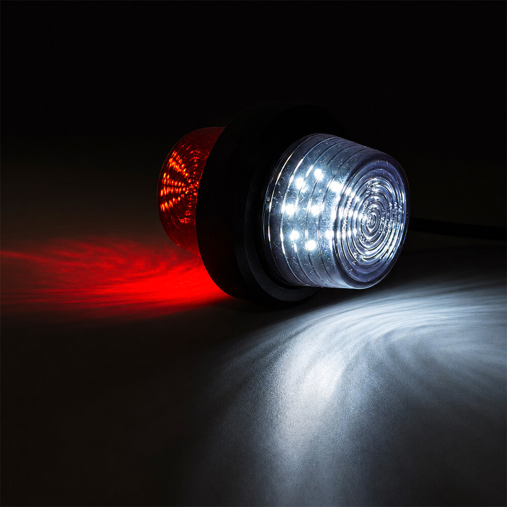 Ліхтар габаритний ріг LED, червоно-білий, 12/24V «GRAPHITE» (HORPOL)