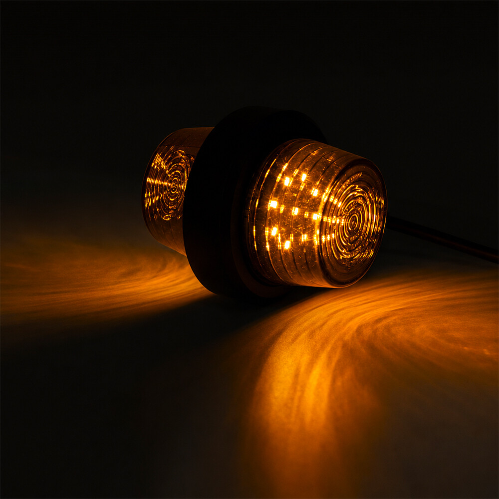 Фонарь габаритный рог LED желтый, 12/24V, «GRAPHITE» (HORPOL)