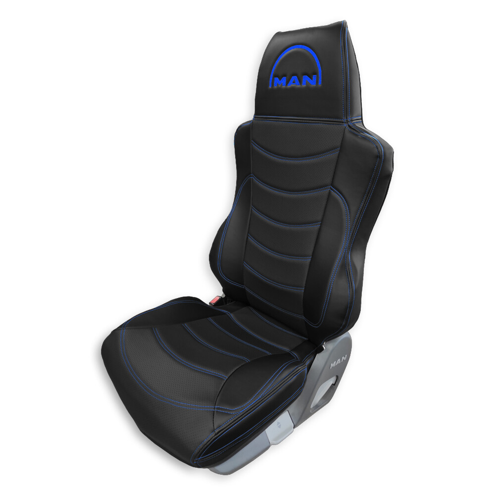 Чохол на сидіння Perfo-ECO MAN TGX,TGA,TGL,TGM,TGS; (2007-2020) 1 ремінь, водій (Низький) пасажир (Високий) синій Чохол на сидіння Perfo-ECO MAN TGX,TGA,TGL,TGM,TGS; (2007-2020) 1 ремінь, водій (Низький) пасажир (Високий) синій