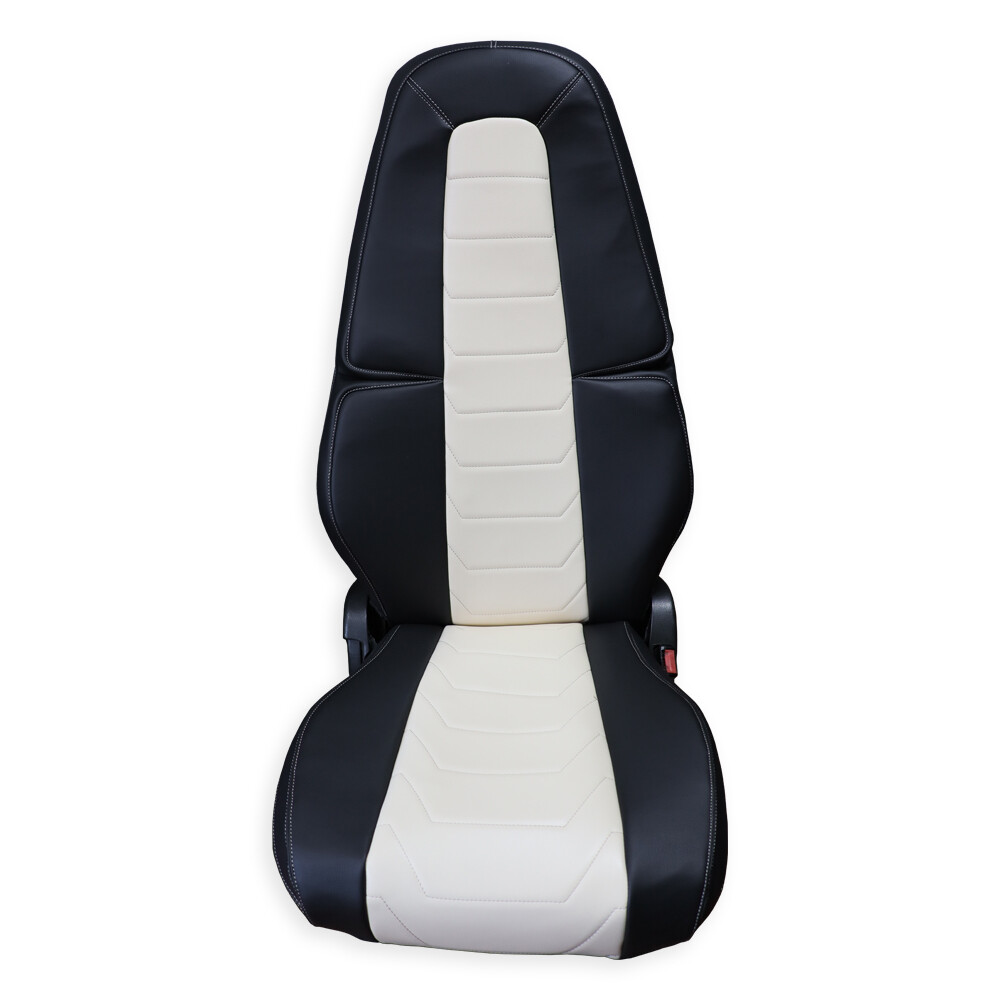 Чехол на сиденья Contour Back VOLVO FH FM (2014-...) бежевая кожа - черная кожа Чехол на сиденья Contour Back VOLVO FH FM (2014-...) бежевая кожа - черная кожа