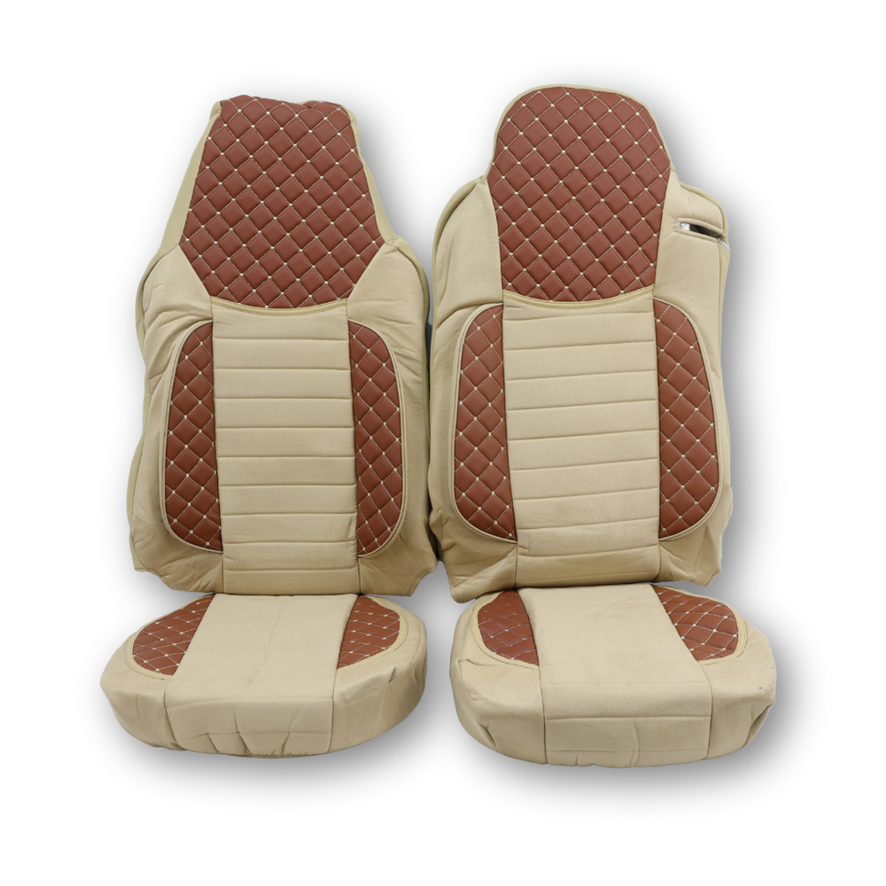 Чехол на сиденья KILIFI MAN TGX,TGA,TGL,TGM,TGS; (2007-2020) 1 ремень, водитель (Низкий) пассажир (Высокий) коричневый