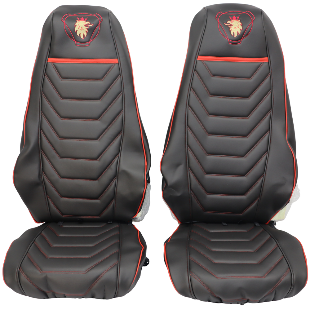 Чехол на сиденья SCANIA R,G,P (2004-2017) водит. пилот - пасс. пилот красный Чехол на сиденья SCANIA R,G,P (2004-2017) водит. пилот - пасс. пилот красный