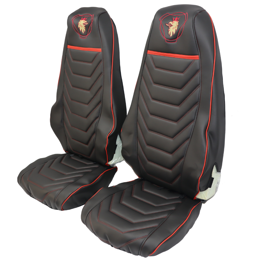 Чехол на сиденья SCANIA R,G,P (2004-2017) водит. пилот - пасс. пилот красный Чехол на сиденья SCANIA R,G,P (2004-2017) водит. пилот - пасс. пилот красный