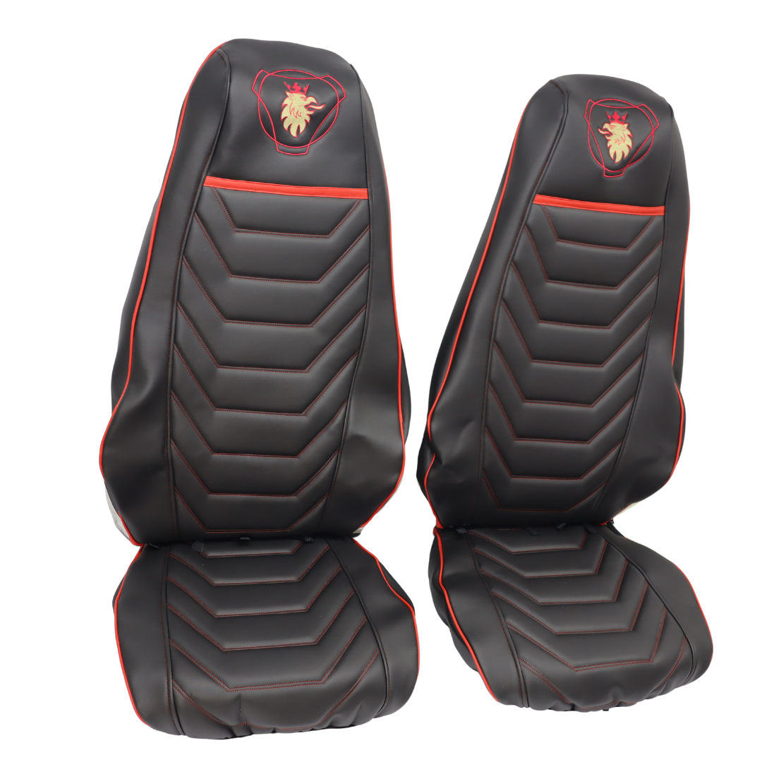Чехол на сиденья SCANIA R,G,P (2004-2017) водит. пилот - пасс. пилот красный Чехол на сиденья SCANIA R,G,P (2004-2017) водит. пилот - пасс. пилот красный