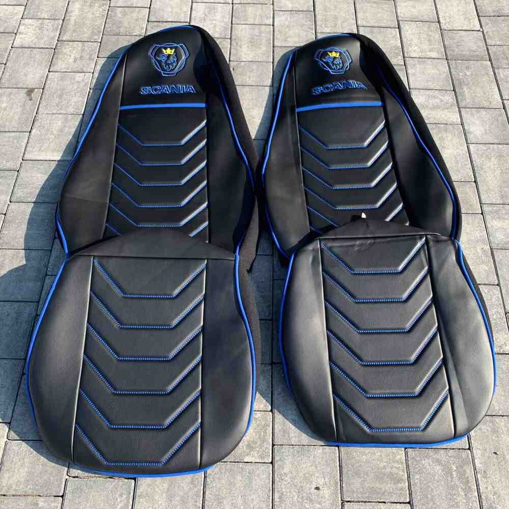 Чохол на сидіння SCANIA R,G,P (2004-2017) водій пілот - пас. пілот 51221 син. Чохол на сидіння SCANIA R,G,P (2004-2017) водій пілот - пас. пілот 51221 син.