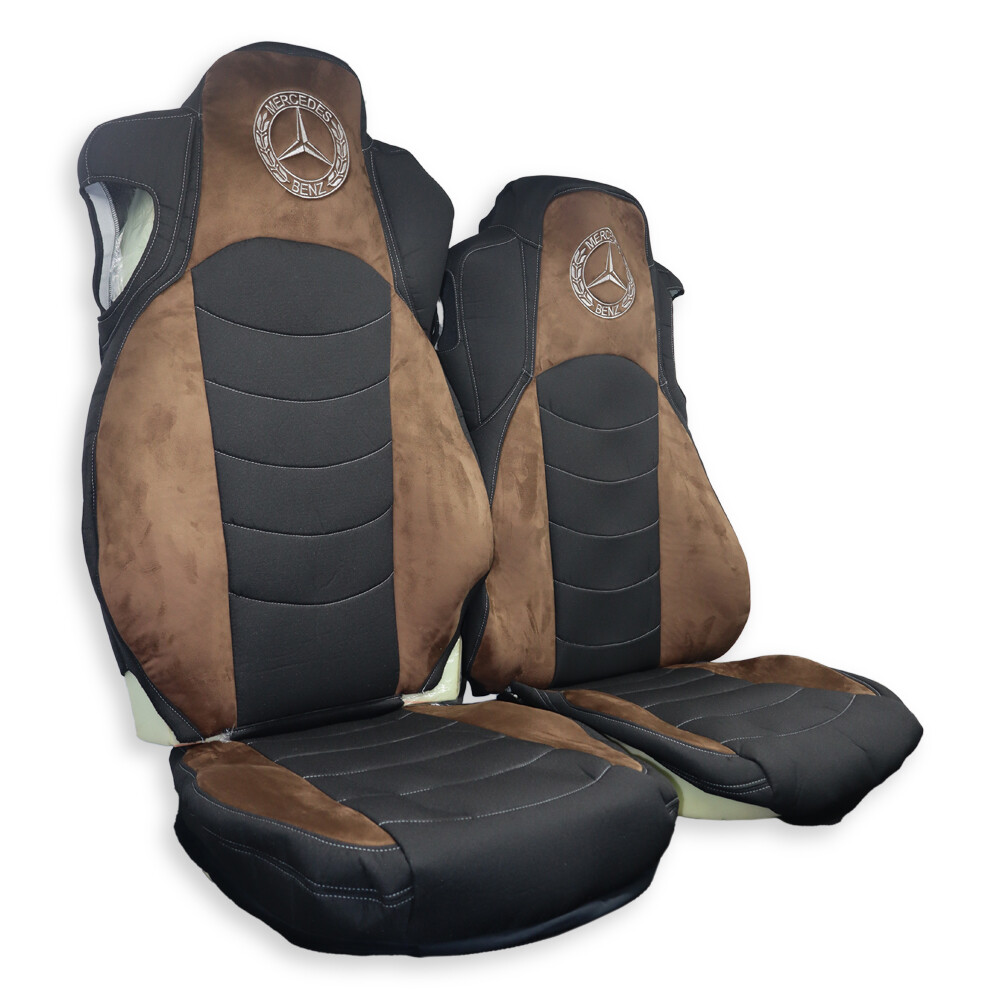 Чехол на сиденья Mercedes Actros EURO 6 /1842 /1845 черный мрамор-коричн алькантара