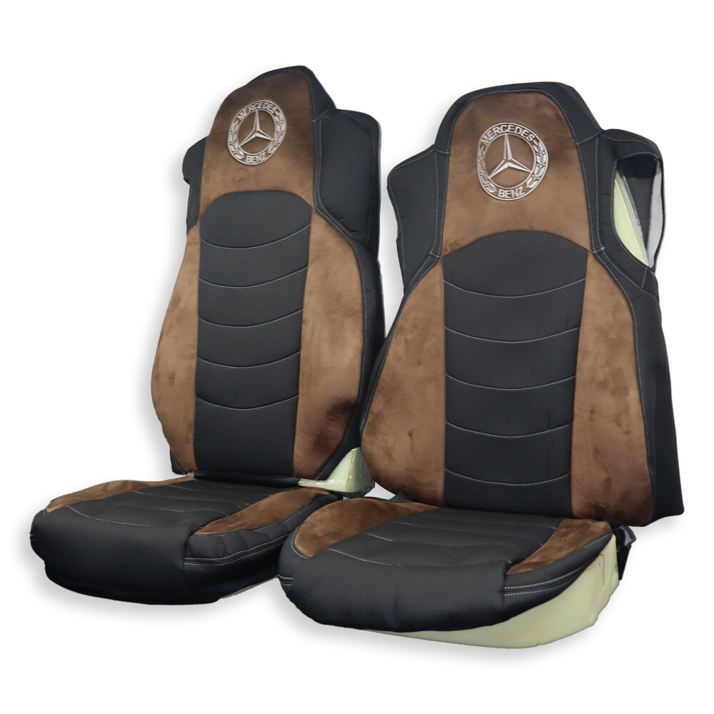 Чехол на сиденья Mercedes Actros EURO 6 /1842 /1845 черный мрамор-коричн алькантара