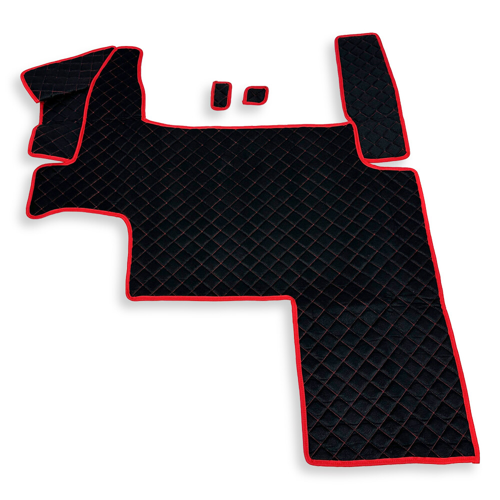 Килимок текстурний велюр MAN TGX; 2 ящики; чорний; червона нитка Килимок текстурний велюр MAN TGX; 2 ящики; чорний; червона нитка