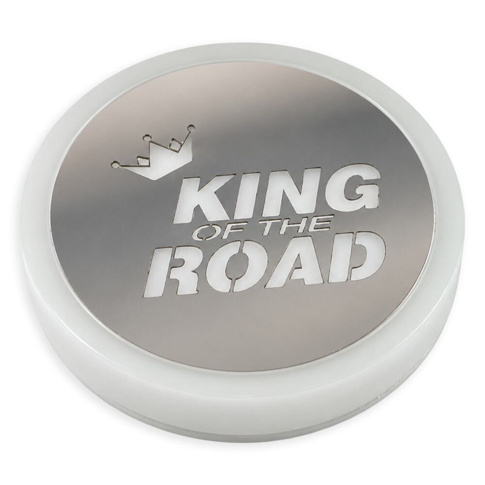 Ліхтарик емблема KING OF THE ROAD синій неоновий 24V\Ø-95мм