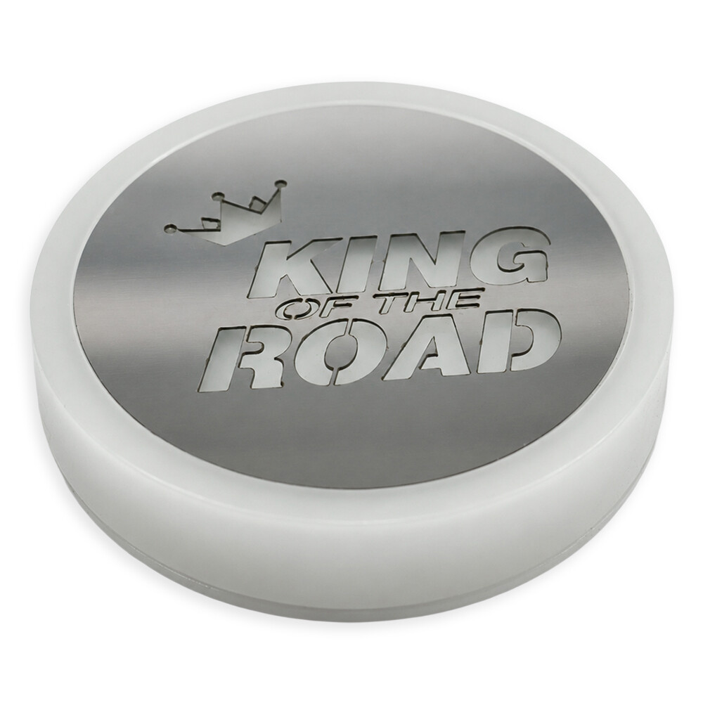 Ліхтарик емблема KING OF THE ROAD синій неоновий 24V\Ø-95мм
