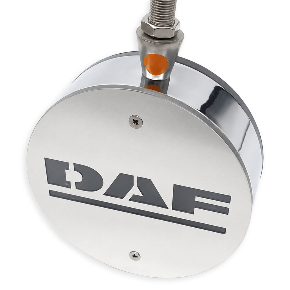 Фонарик декоративный с элементами нержавейки диодный DAF - желтый-желтый (Ø-100мм*40мм)