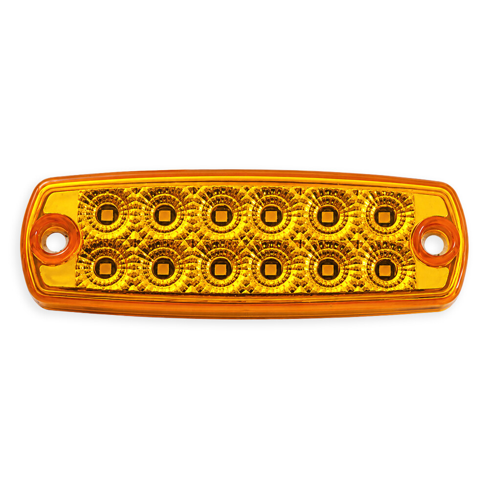 Ліхтар габаритний 12 діодний жовтий. 2х рядний 12-24 V \120*35\