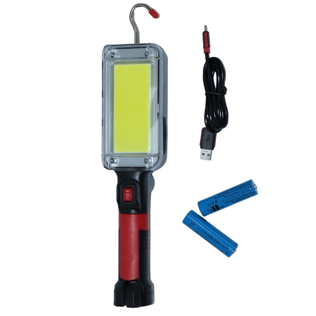 Авто лампа с переноской USB (COB 2 режима  крепление подвесное и магнитное+клипса с АКБ)