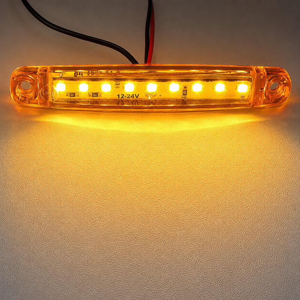 Ліхтар габаритний LED 9 жовтий 12-24V 100*15мм Ліхтар габаритний LED 9 жовтий 12-24V 100*15мм