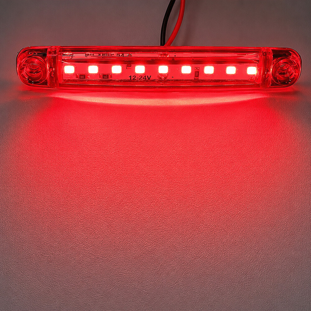 Ліхтар габаритний LED 9 червоний 12-24V 100*15мм Ліхтар габаритний LED 9 червоний 12-24V 100*15мм