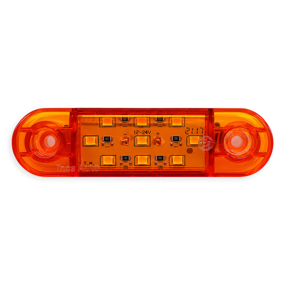 Фонарь габаритный LED 9 желтый 12-24V 85*24мм