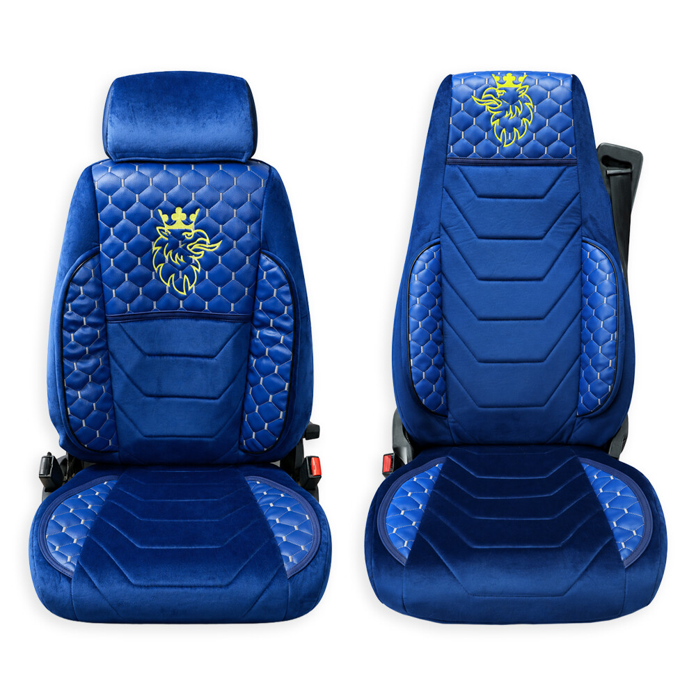 Чохол на сидіння UK KLF SCANIA R,G,P,S (2014-...) водить. пілот - пас. складаний, синій