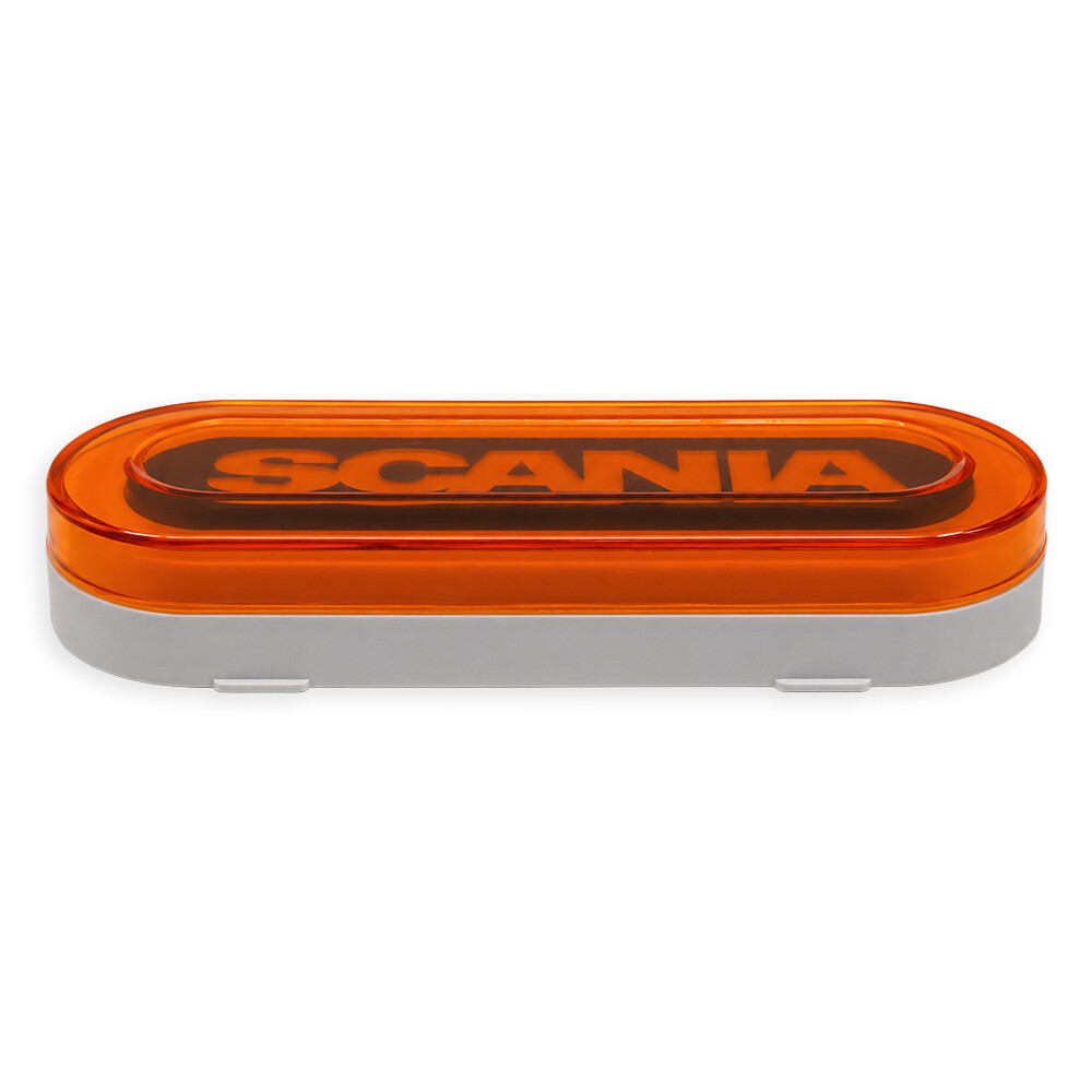 Ліхтар габаритний NEON з логотипом "SCANIA" жовтий \з кріпленням \
