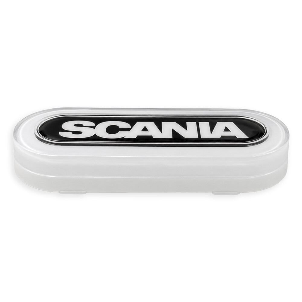 Ліхтар габаритний NEON з логотипом "SCANIA" білий з кріпленням