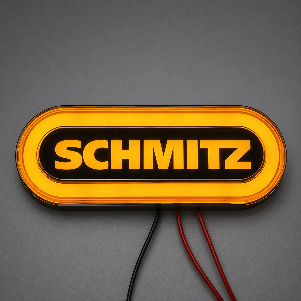 Ліхтар габаритний NEON з логотипом "SCHMITZ" жовтий \з кріпленням \ Ліхтар габаритний NEON з логотипом "SCHMITZ" жовтий \з кріпленням \