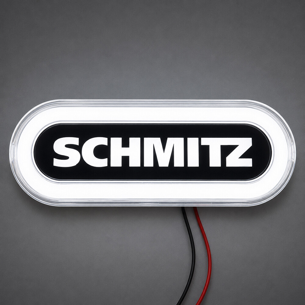 Ліхтар габаритний NEON з логотипом "SCHMITZ" білий з кріпленням
