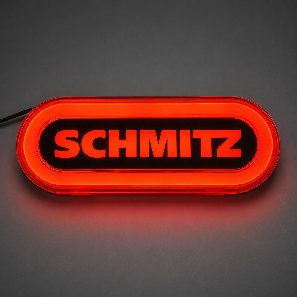 Ліхтар габаритний NEON з логотипом "SCHMITZ" червоний \з кріпленням \
