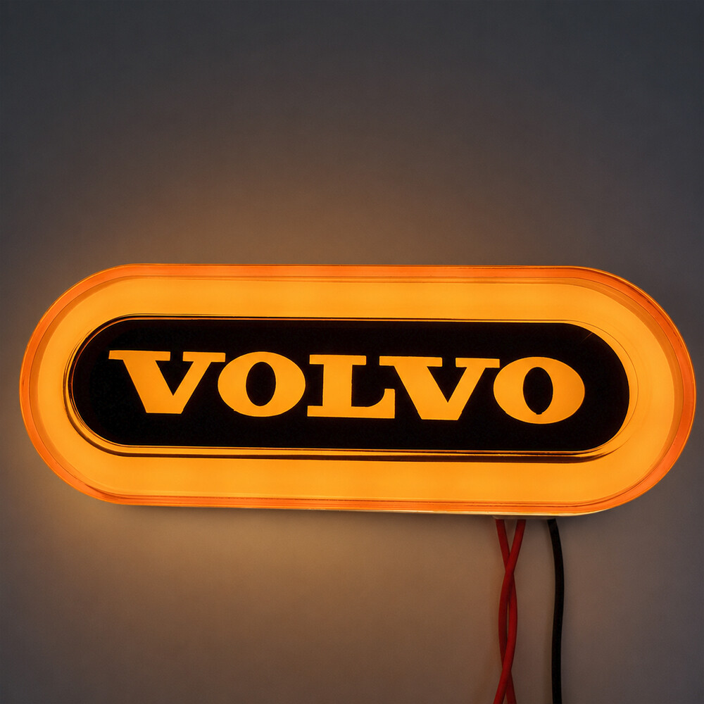 Ліхтар габаритний NEON з логотипом "VOLVO" жовтий \з кріпленням \
