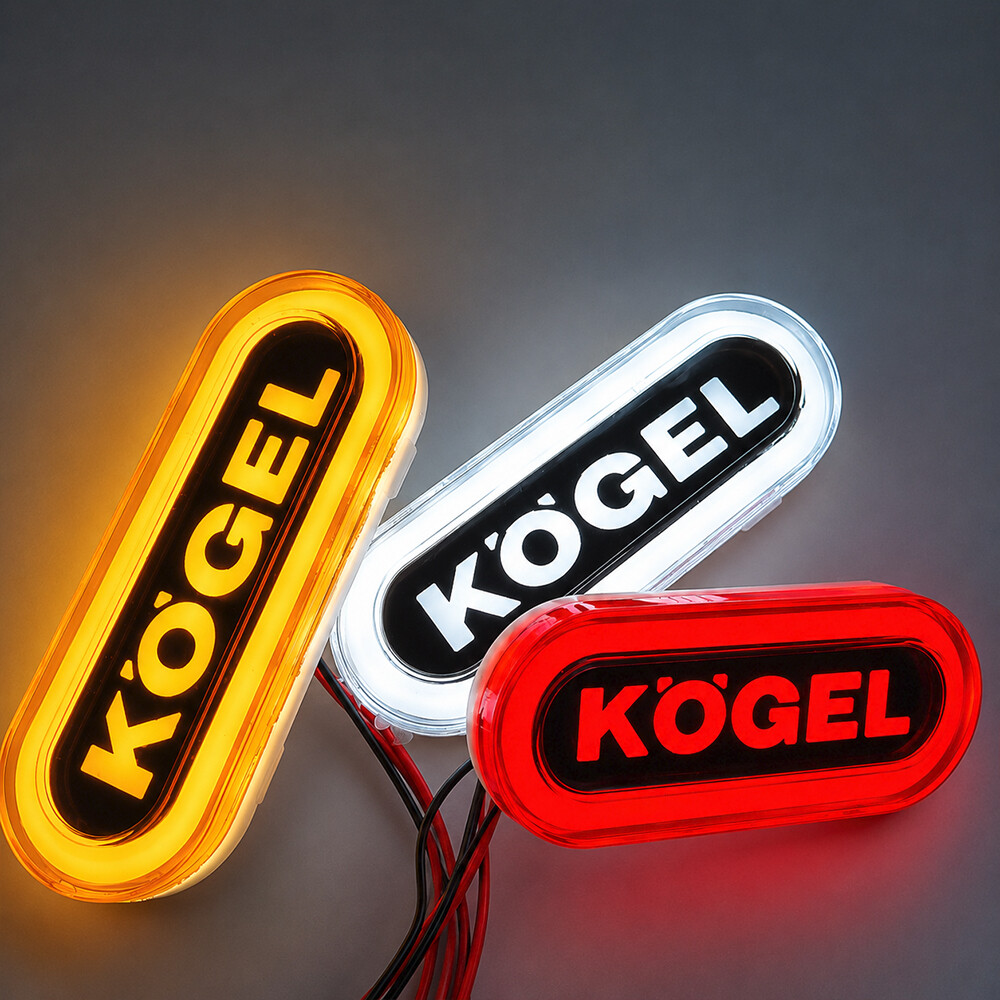 Ліхтар габаритний NEON з логотипом "KOGEL" жовтий \з кріпленням \