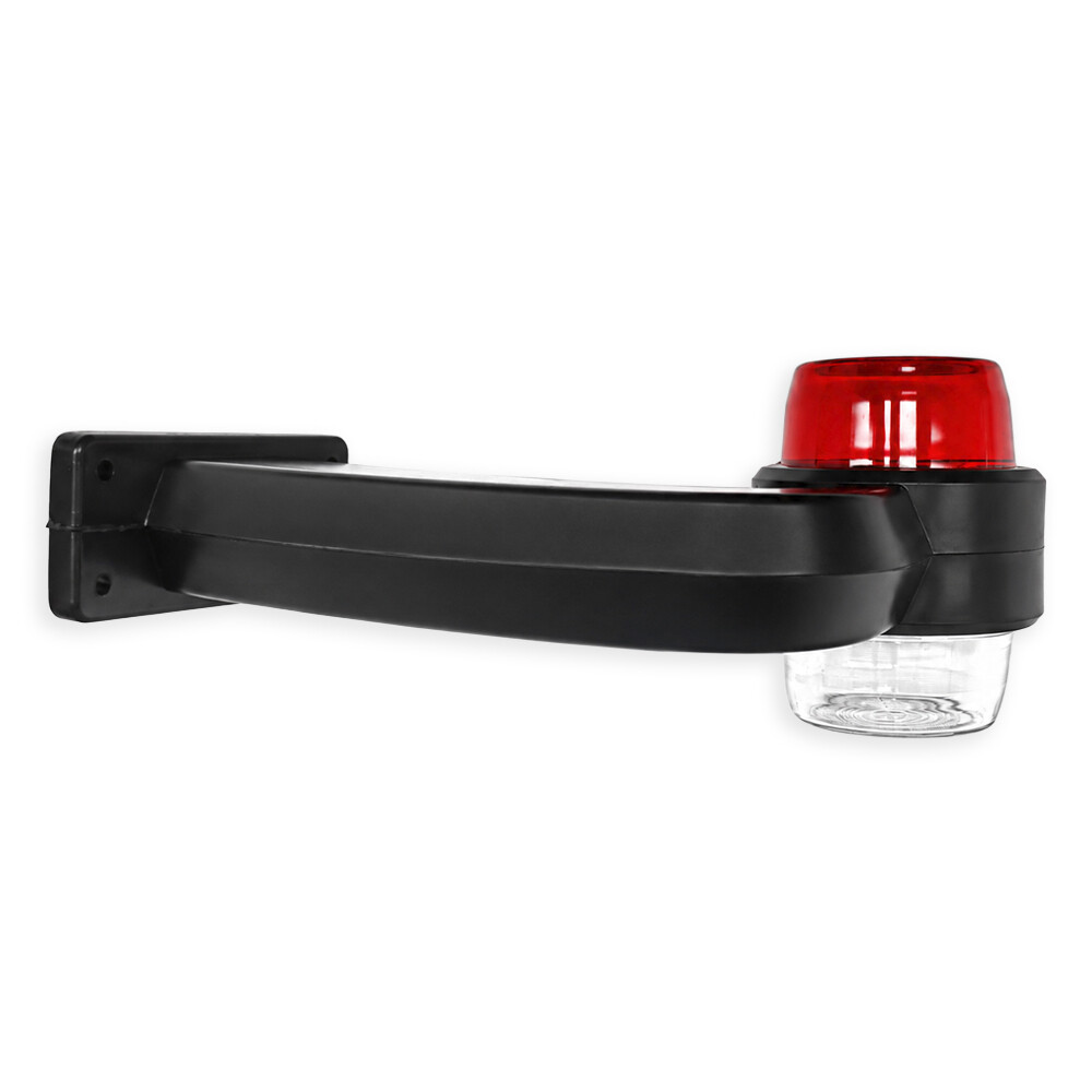 Ліхтар габаритний ріг; червоно-білий; LED; 12-24V; кривий 20 см (F.PLAS) Ліхтар габаритний ріг; червоно-білий; LED; 12-24V; кривий 20 см (F.PLAS)