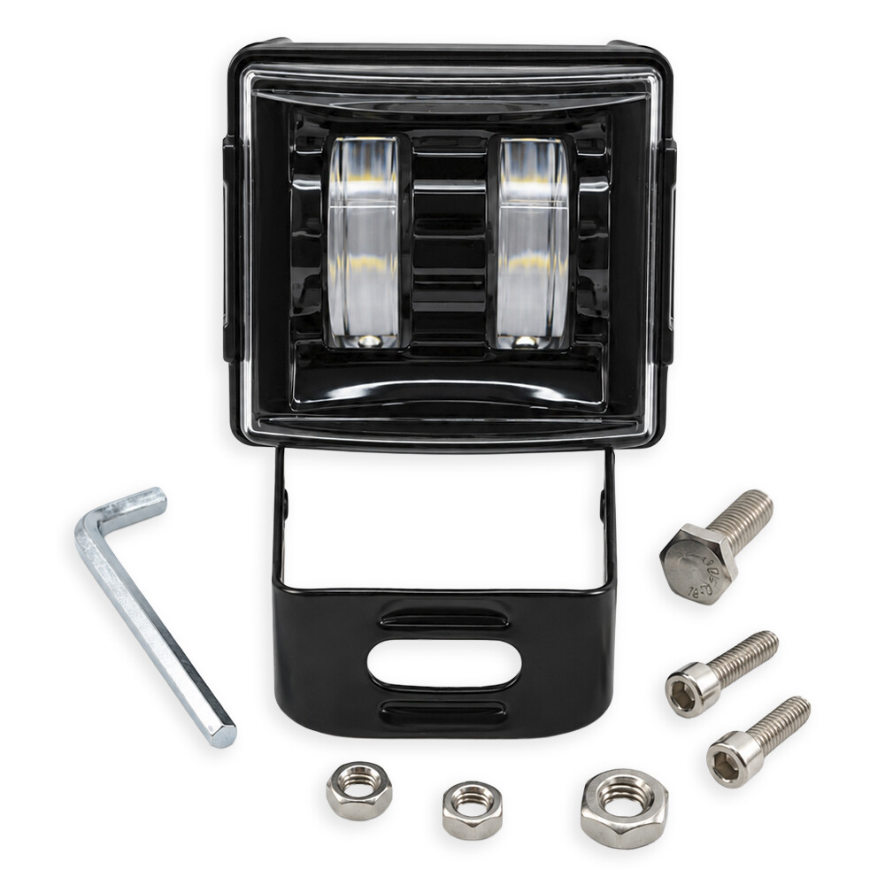 Фара універсальна діодна LED 24V (2 діоди 20W біле+жовте світло квадратна-85*78*88) Фара універсальна діодна LED 24V (2 діоди 20W біле+жовте світло квадратна-85*78*88)