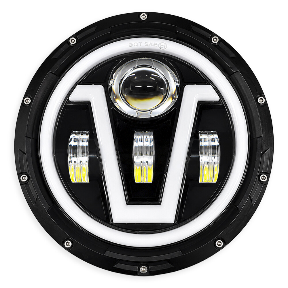 Фара універсальна діодна LED (80W ближній + дальній + габарит + поворот)