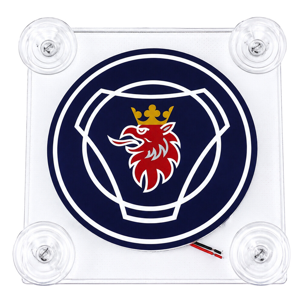 Табличка діодна SCANIA квадрат; синя; 24V; 160*160 мм