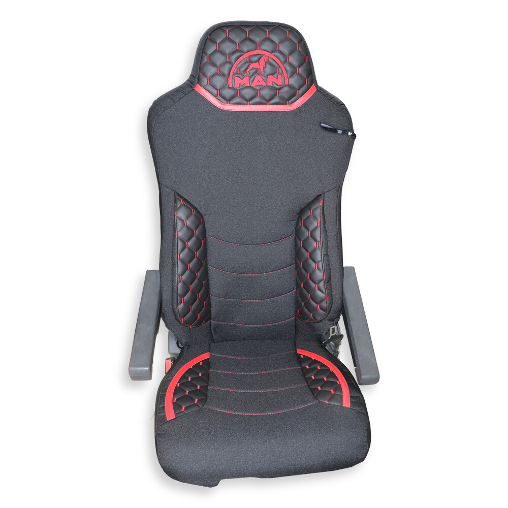 Чохол на сидіння KILIFI MAN TGX,TGA,TGL,TGM,TGS; (2007-2020) 1 ремінь, водій (Низький) пасажир (Високий) Чорний Чохол на сидіння KILIFI MAN TGX,TGA,TGL,TGM,TGS; (2007-2020) 1 ремінь, водій (Низький) пасажир (Високий) Чорний