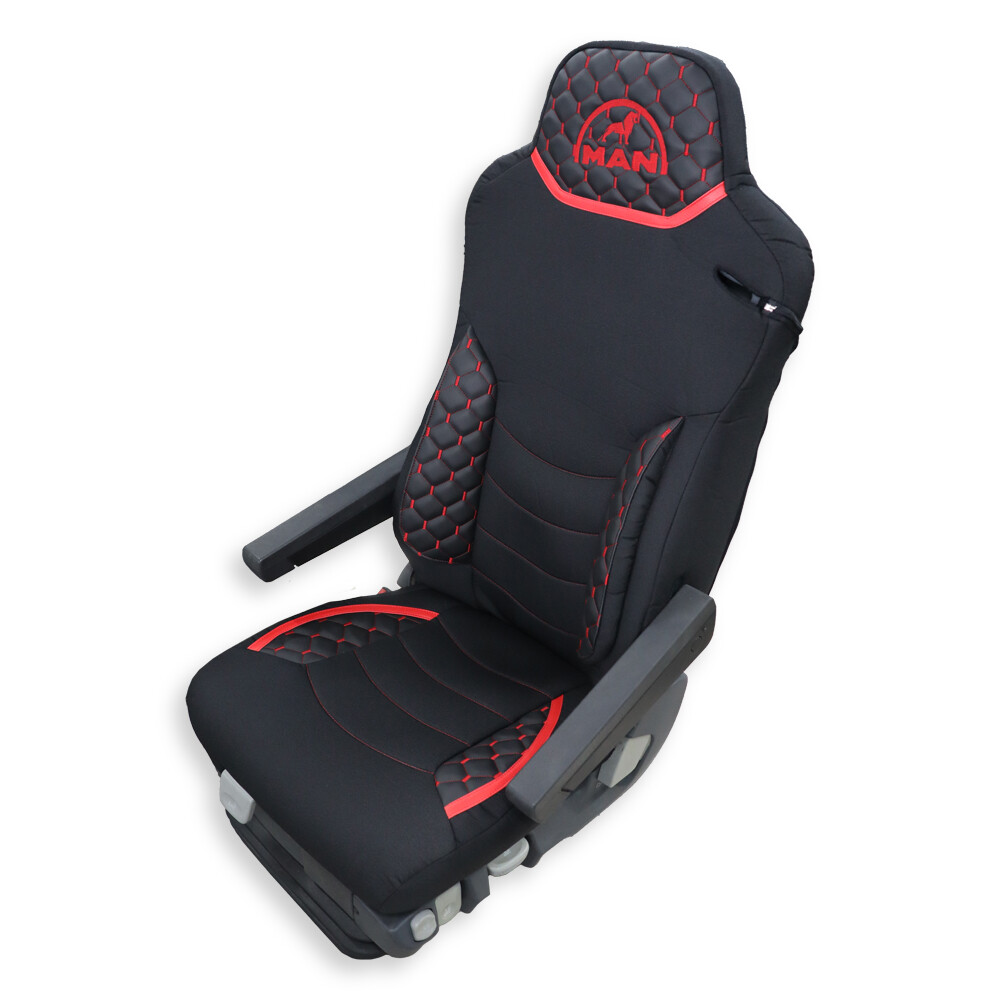 Чохол на сидіння KILIFI MAN TGX,TGA,TGL,TGM,TGS; (2007-2020) 1 ремінь, водій (Низький) пасажир (Високий) Чорний Чохол на сидіння KILIFI MAN TGX,TGA,TGL,TGM,TGS; (2007-2020) 1 ремінь, водій (Низький) пасажир (Високий) Чорний