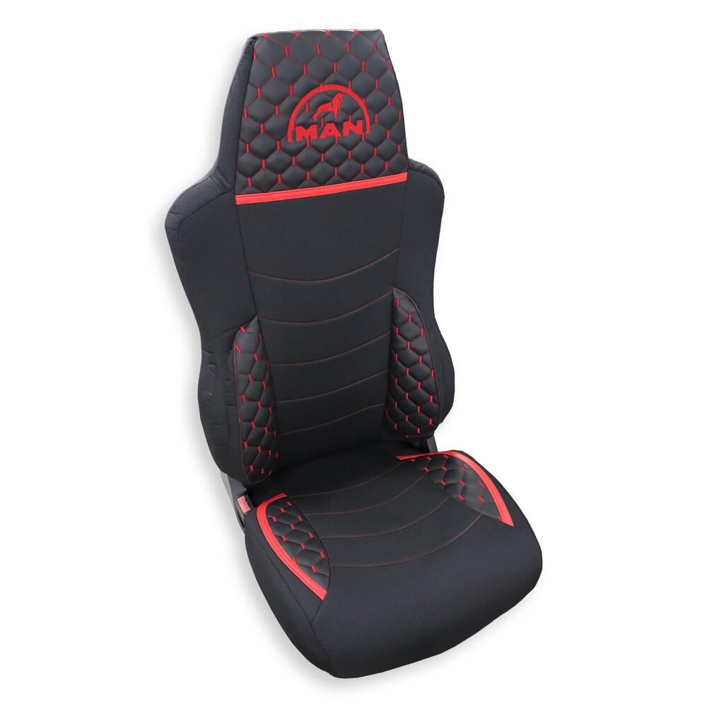 Чохол на сидіння KILIFI MAN TGX,TGA,TGL,TGM,TGS; (2007-2020) 1 ремінь, водій (Низький) пасажир (Високий) Чорний Чохол на сидіння KILIFI MAN TGX,TGA,TGL,TGM,TGS; (2007-2020) 1 ремінь, водій (Низький) пасажир (Високий) Чорний