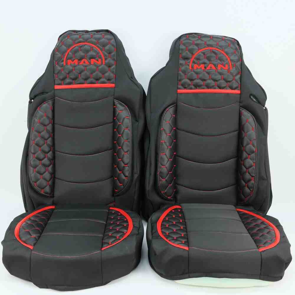 Чехол на сиденья KILIFI MAN TGX,TGA,TGL,TGM,TGS; (2007-2020) 2 ремня, водитель и пассажир (Низкий) черный