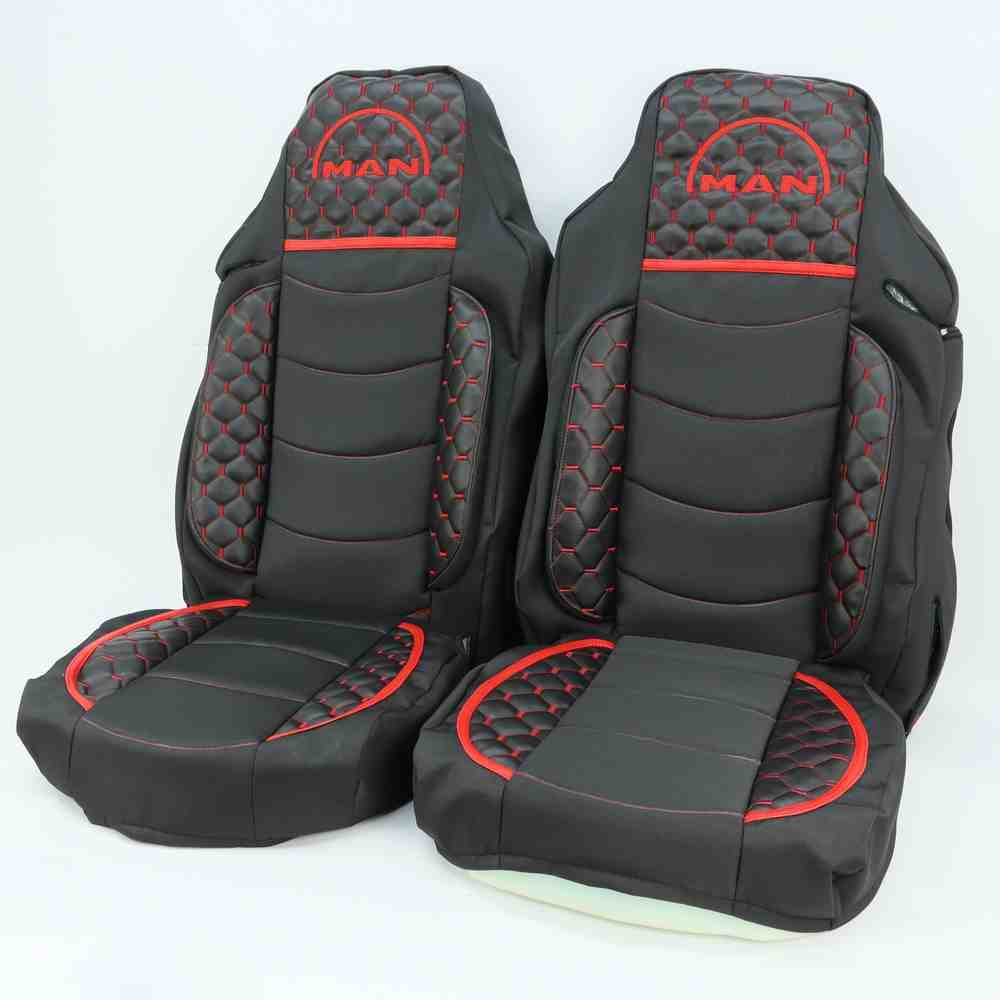 Чехол на сиденья KILIFI MAN TGX,TGA,TGL,TGM,TGS; (2007-2020) 2 ремня, водитель и пассажир (Низкий) черный