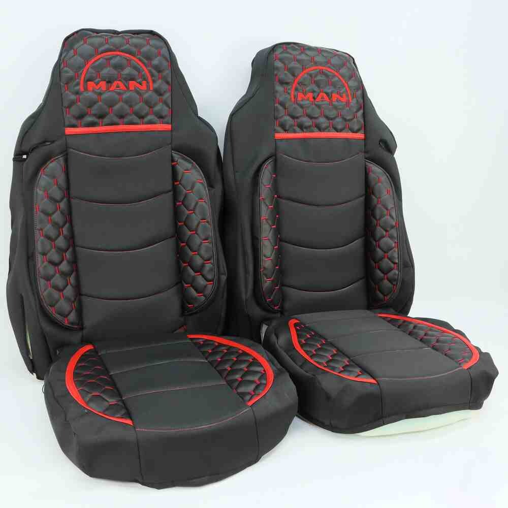 Чехол на сиденья KILIFI MAN TGX,TGA,TGL,TGM,TGS; (2007-2020) 2 ремня, водитель и пассажир (Низкий) черный