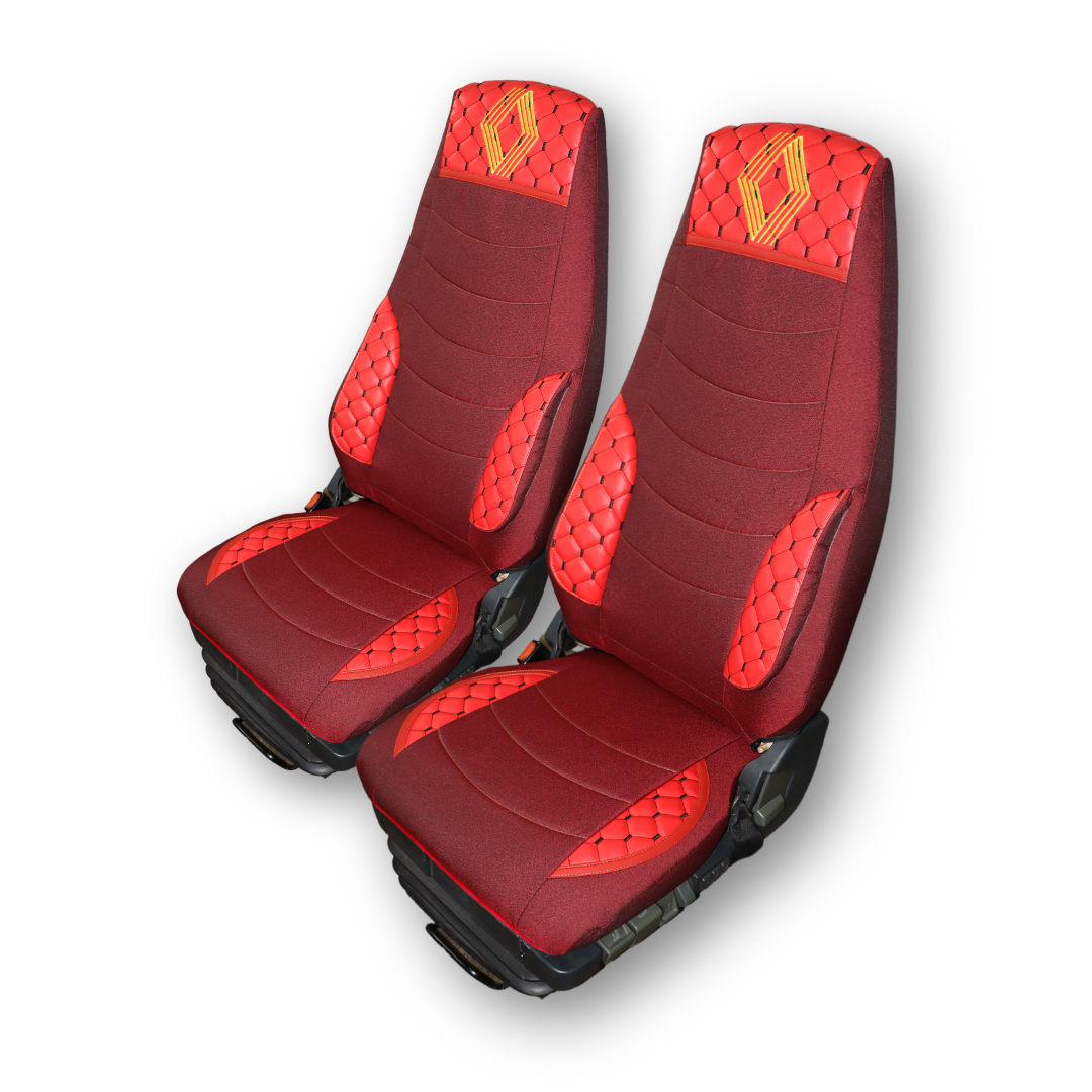 Чохол на сидіння KILIFI Renault Magnum (2001-2013) водій, пасажир поворотне сидіння, Червоний Чохол на сидіння KILIFI Renault Magnum (2001-2013) водій, пасажир поворотне сидіння, Червоний