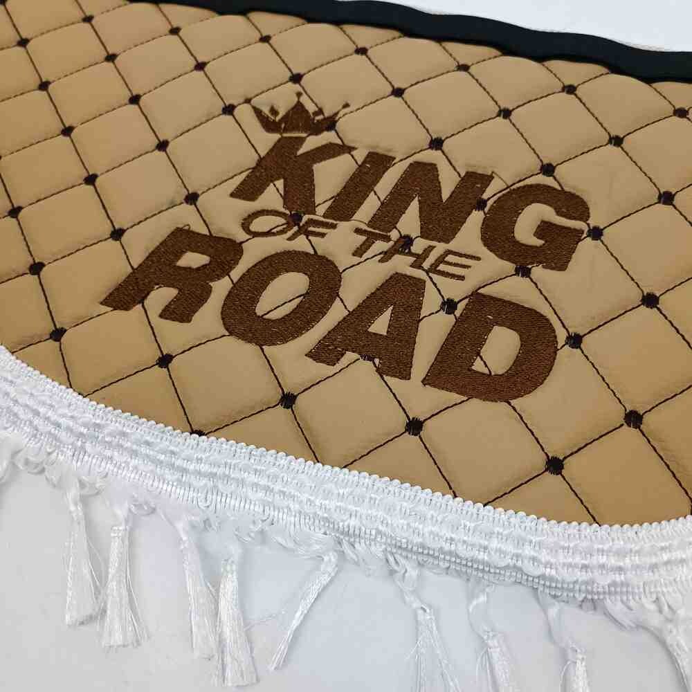 Шторка лоб + косинки Екошкіра KING OF THE ROAD бежева Шторка лоб + косинки Екошкіра KING OF THE ROAD бежева