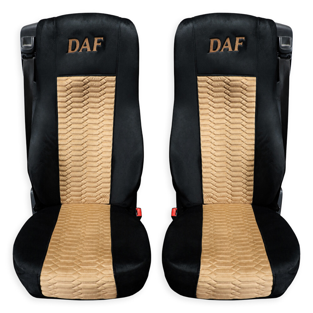 Чохол на сидіння KADIFE Велюр DAF XF105 106 XG CF85 LF (2013-2024), коричневий-чорний