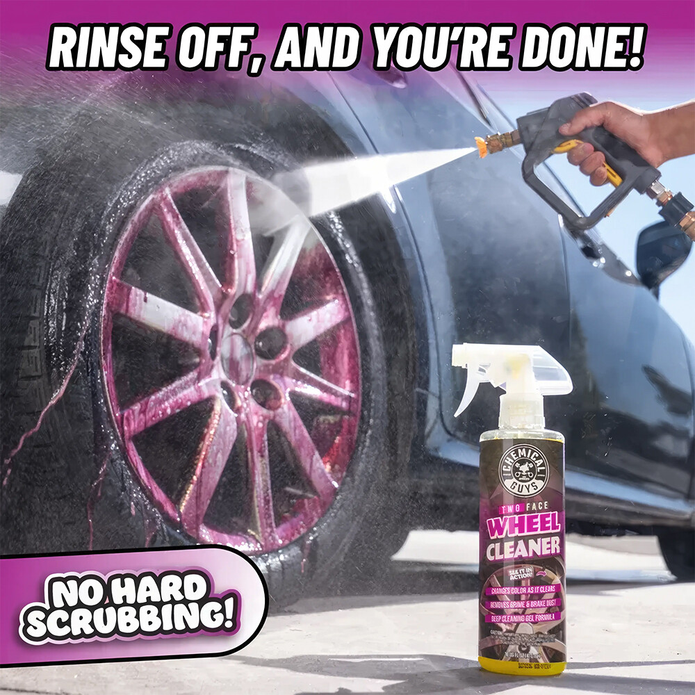 Засіб для чищення коліс з індикатором кольору Chemical Guys Two Face Color Changing Wheel Cleaner - 473мл Засіб для чищення коліс з індикатором кольору Chemical Guys Two Face Color Changing Wheel Cleaner - 473мл