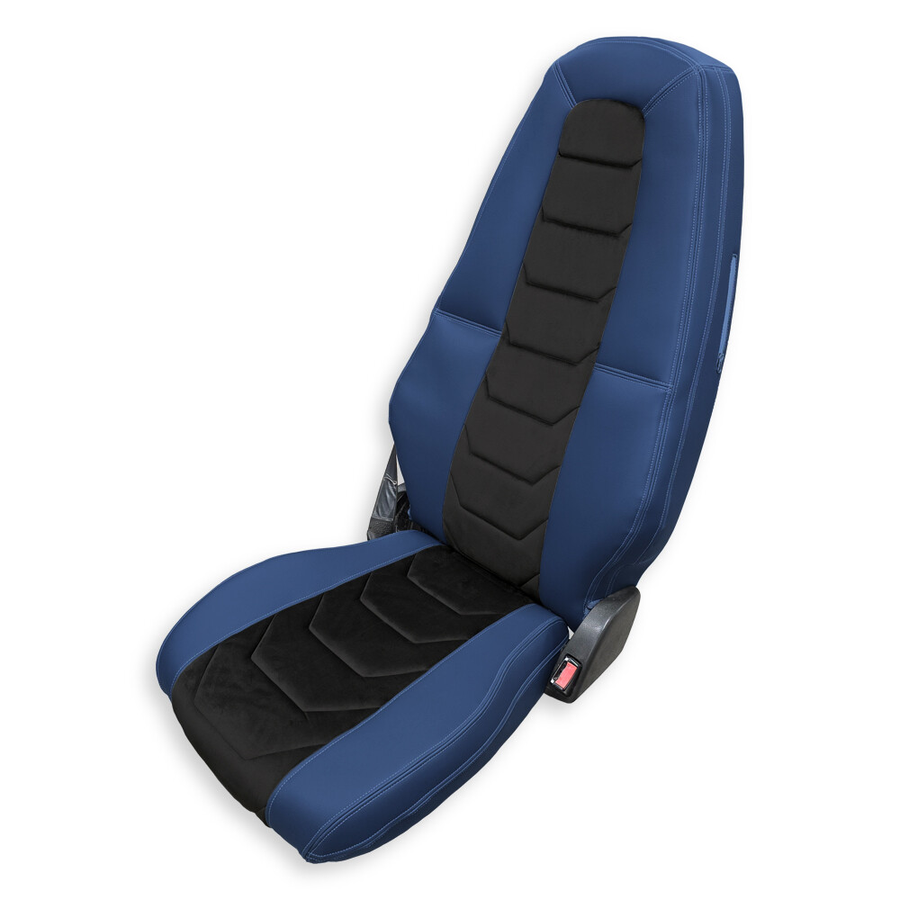 Чохол на сидіння Twin VOLVO FH FM (2014-...) чорна алькантара - т. синя шкіра
