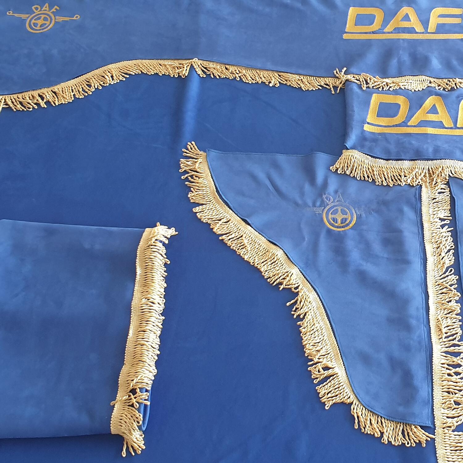 Шторка Велюр "Wave" DAF лоб+косинки+спальник+нічні синя Шторка Велюр "Wave" DAF лоб+косинки+спальник+нічні синя
