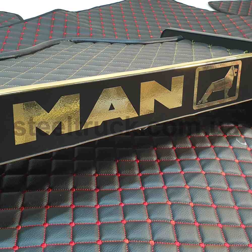 Полка кабины длинная MAN TGA XL черная\ST- Экокожа стёжка\